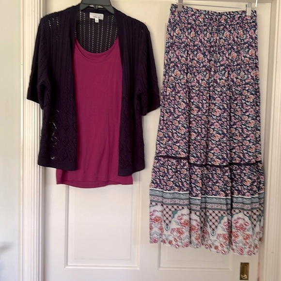 Travel Pointelle Cardigan Sweater Knit Signature Robbie Bee Petite PL Like New - Picture 11 of 11